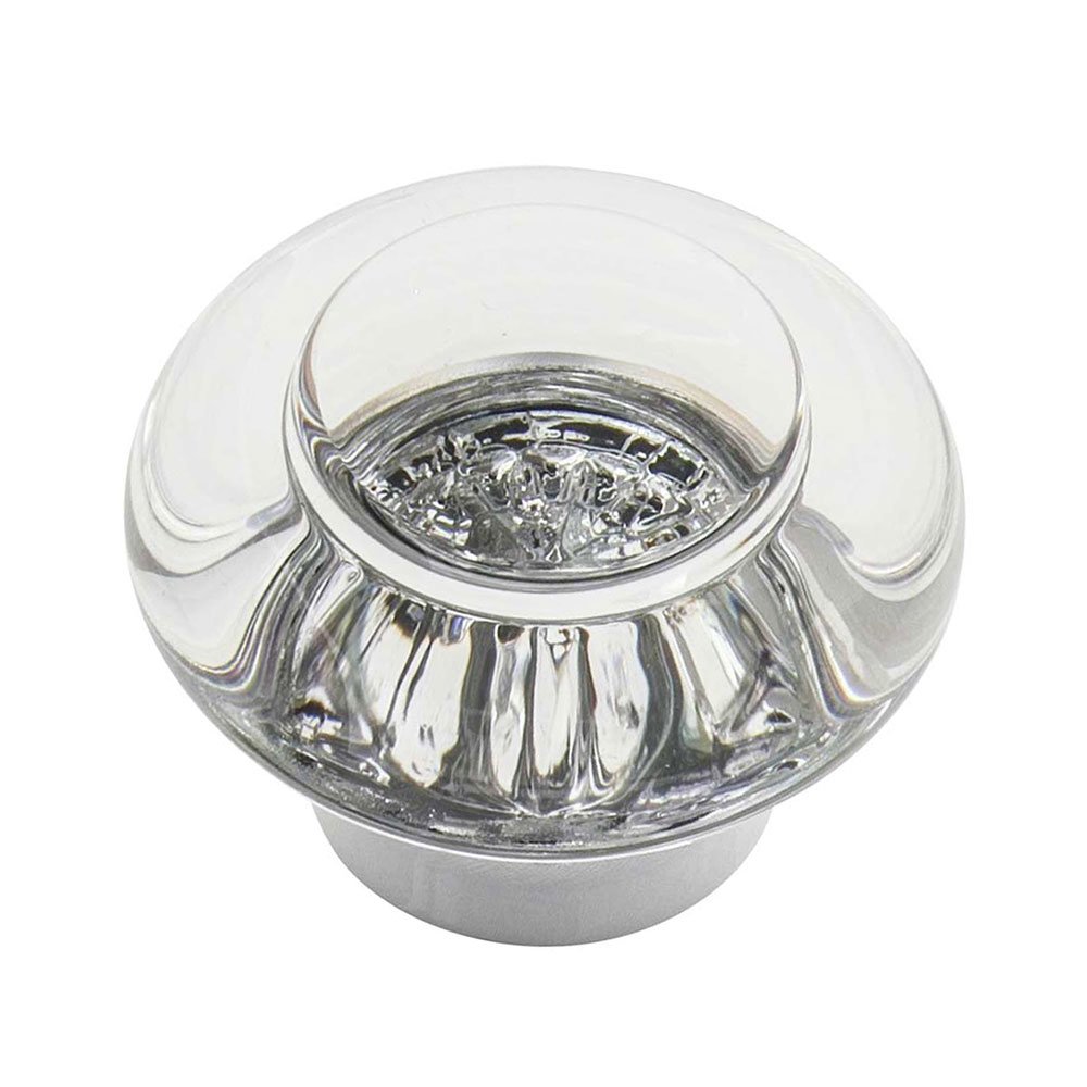 1 3/8" Diameter Clear Crystal Cabinet Knob in Bright Chrome