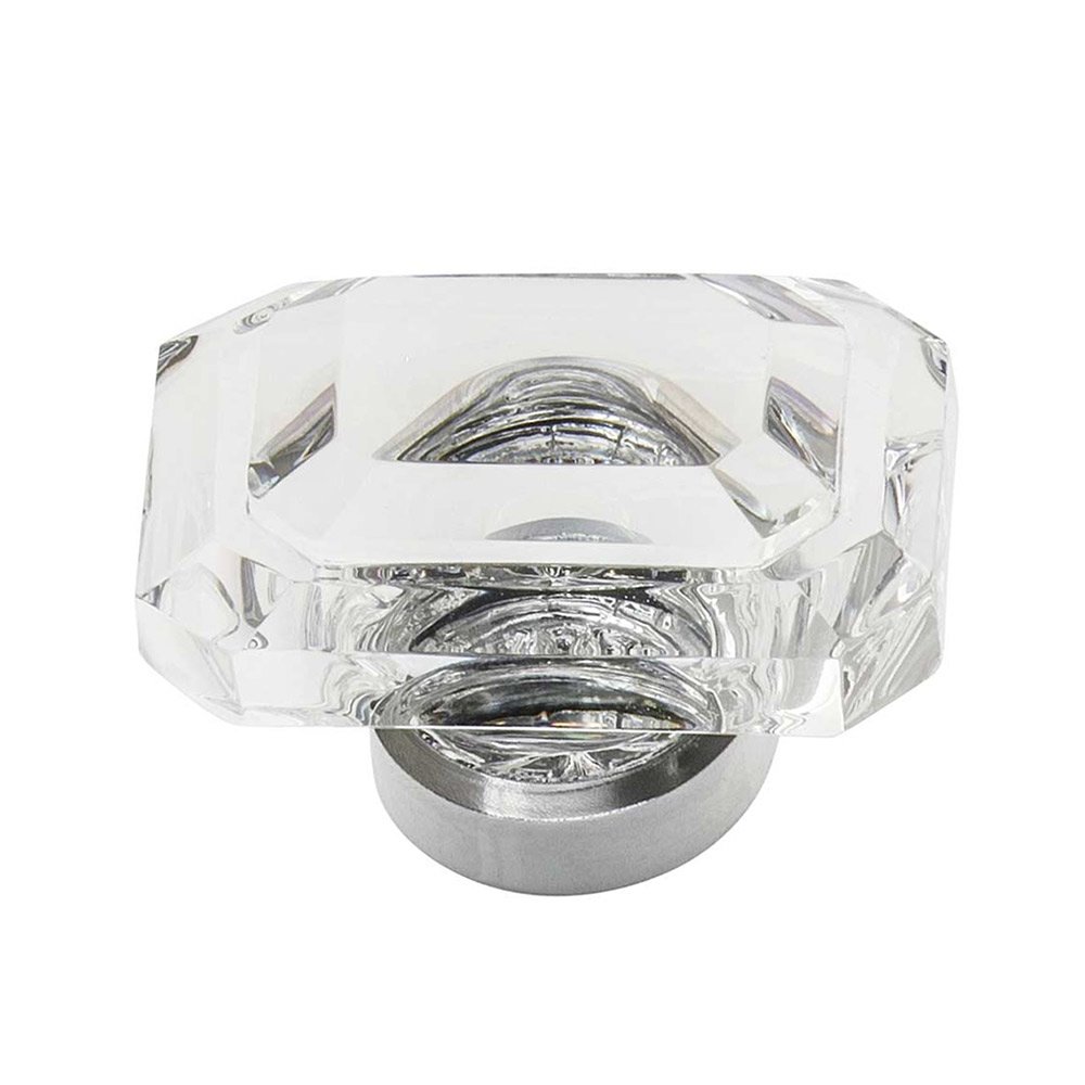 1 9/16" Baguette Cut Clear Crystal Cabinet Knob in Bright Chrome