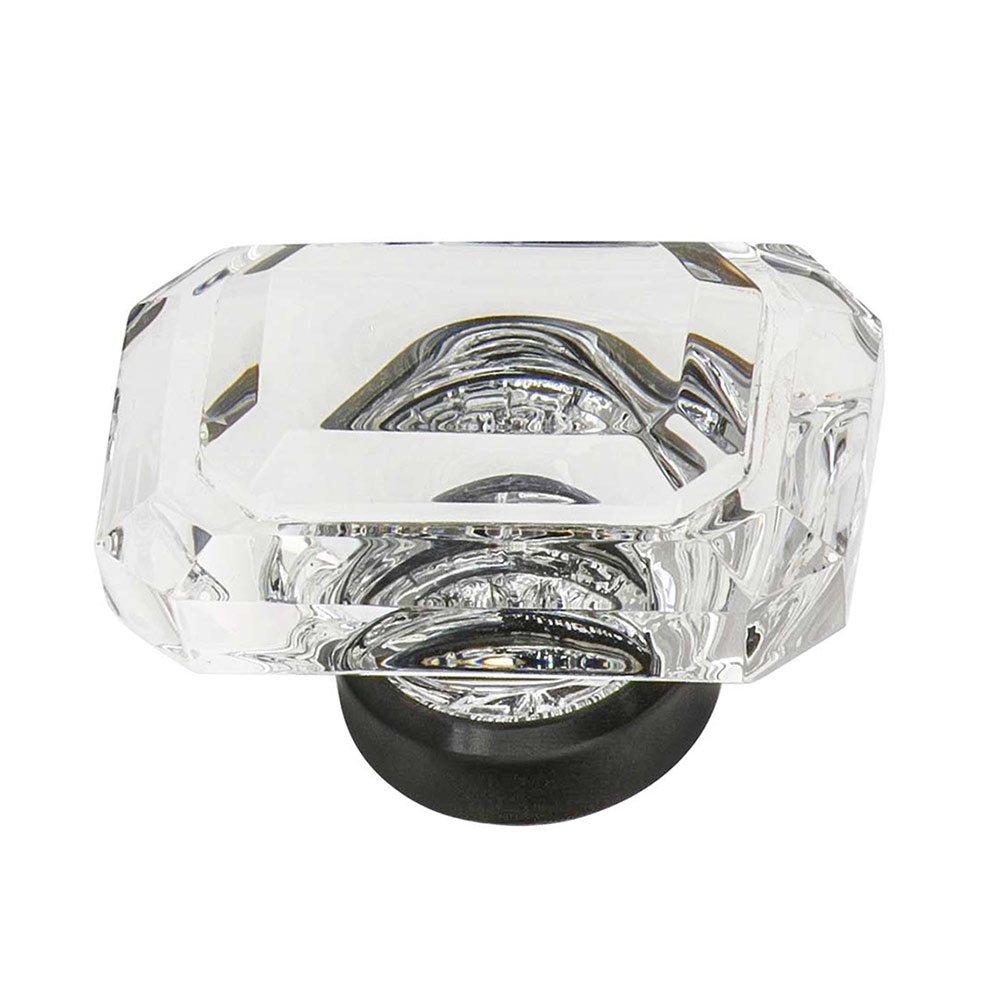 1 9/16" Baguette Cut Clear Crystal Cabinet Knob in Timeless Bronze