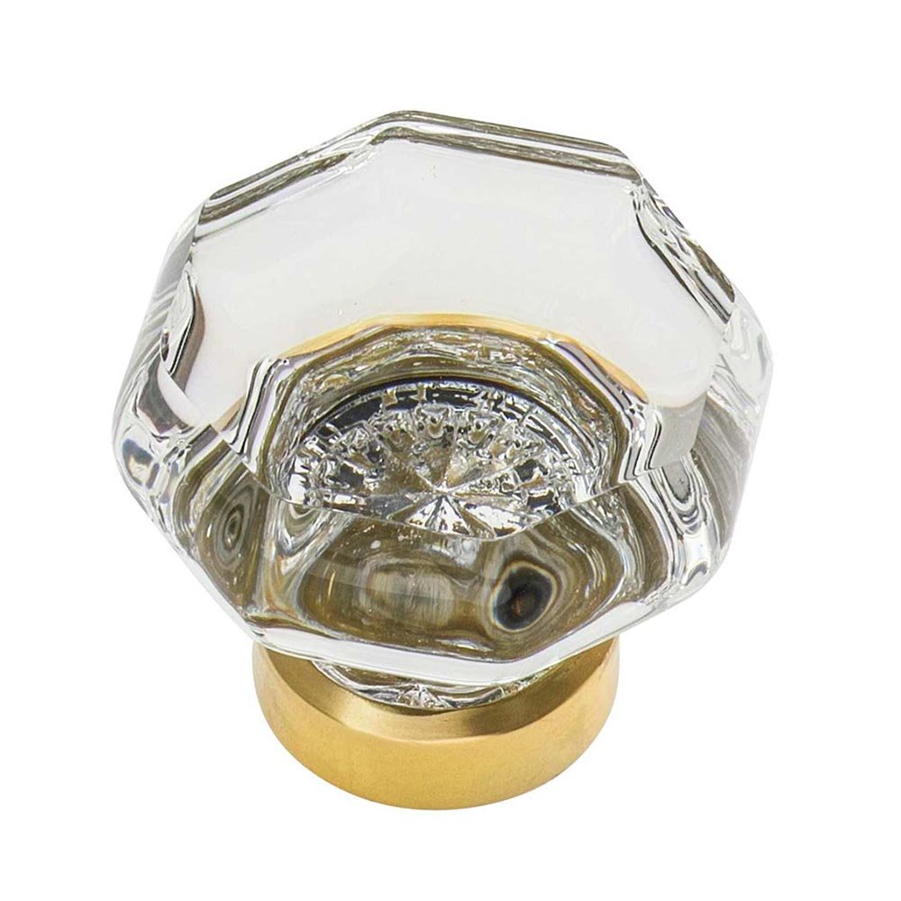 1 3/8" Waldorf Crystal Cabinet Knob in Polished Brass