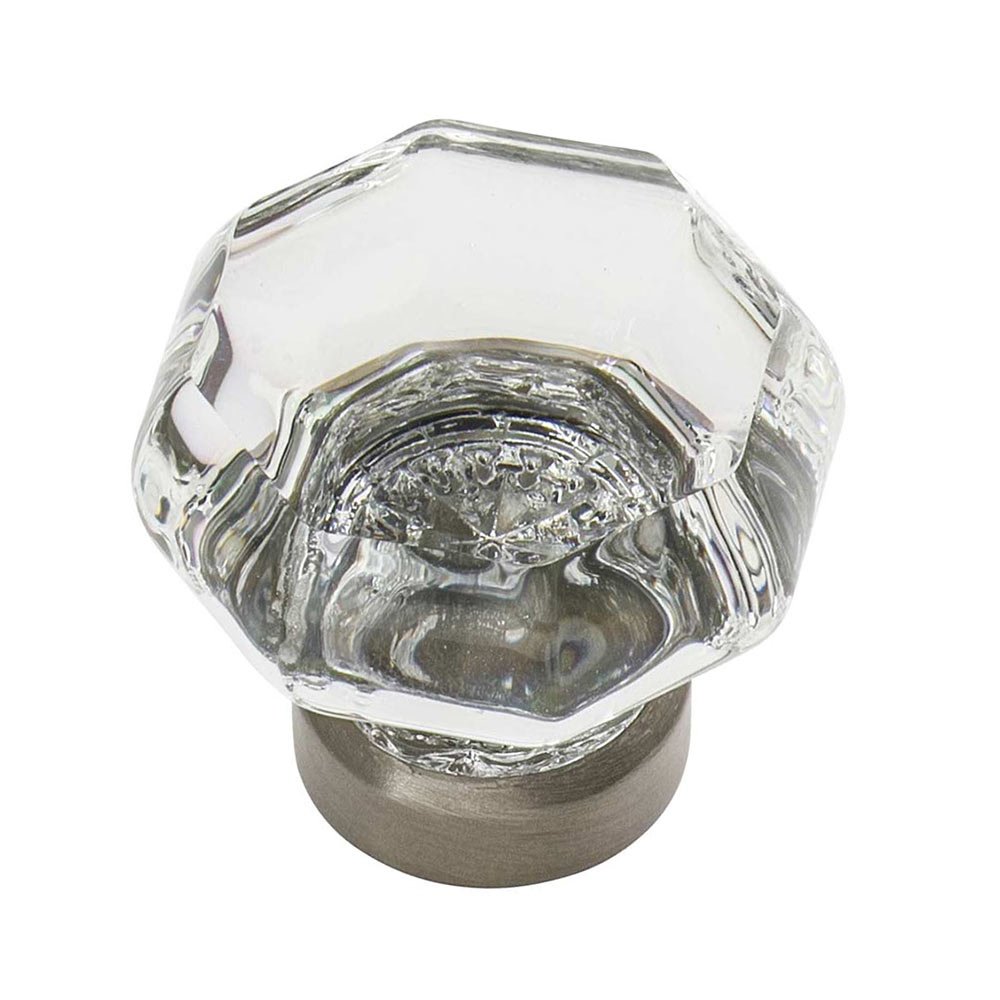 1 3/8" Waldorf Crystal Cabinet Knob in Satin Nickel