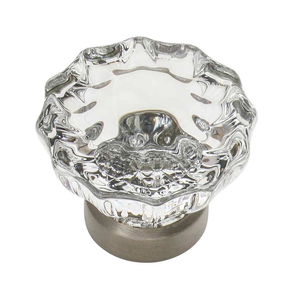 1 3/8" Crystal Cabinet Knob in Satin Nickel