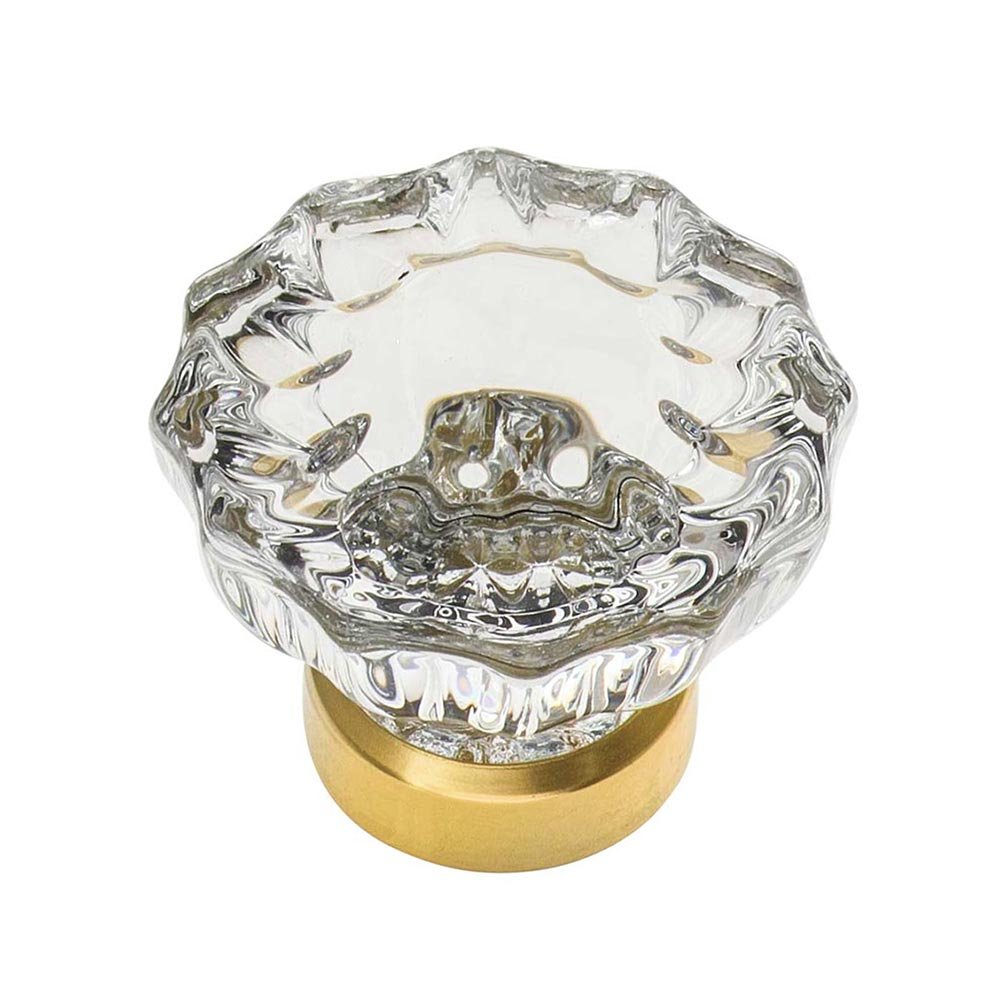 1 3/8" Crystal Cabinet Knob in Unlacquered Brass
