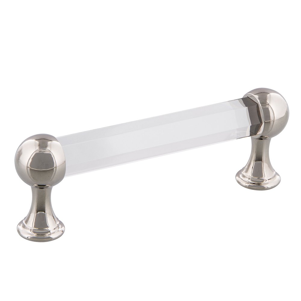 3 3/4" Centers Crystal Pull in Polished Nickel
