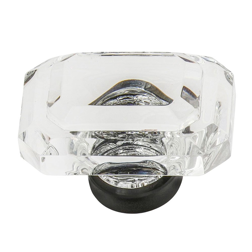 1 3/4" Baguette Cut Crystal Cabinet Knob in Timeless Bronze