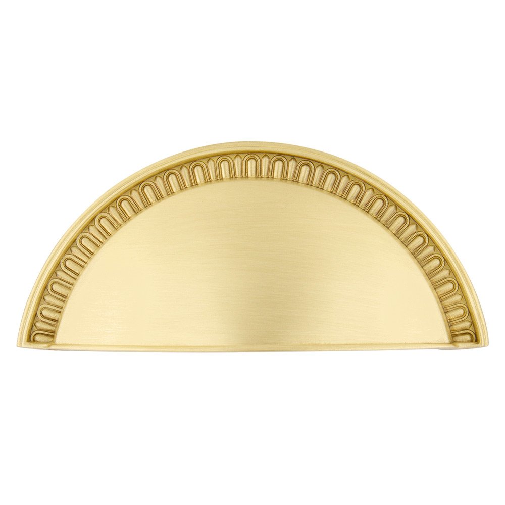 3" Centers Egg & Dart Cup Pull in Satin Brass