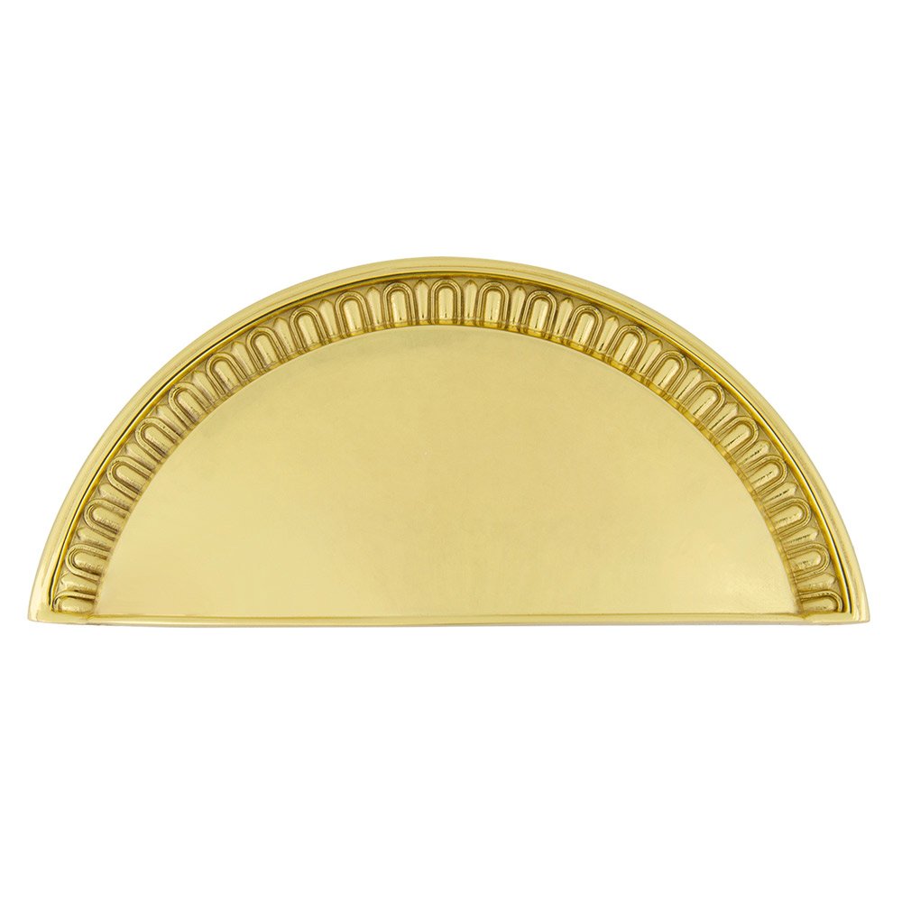 3" Centers Egg & Dart Cup Pull in Unlacquered Brass