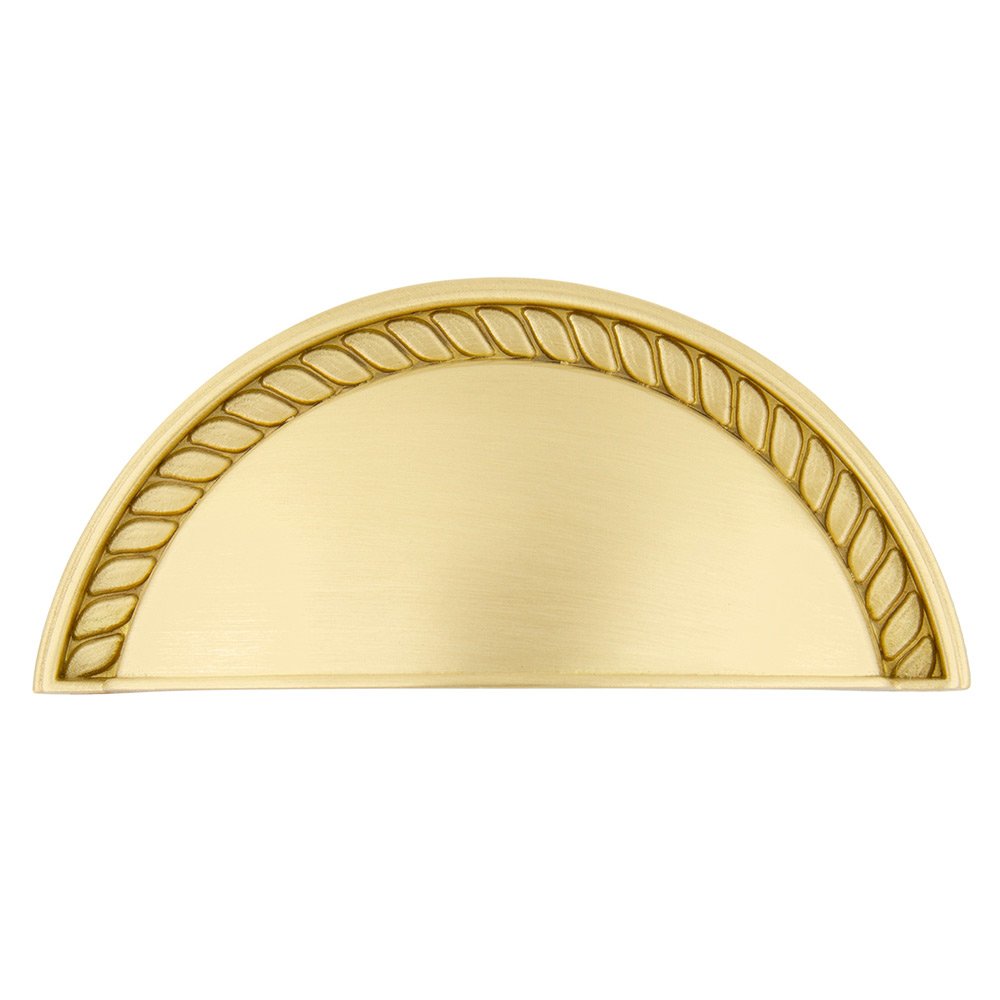 3" Centers Rope Cup Pull in Satin Brass