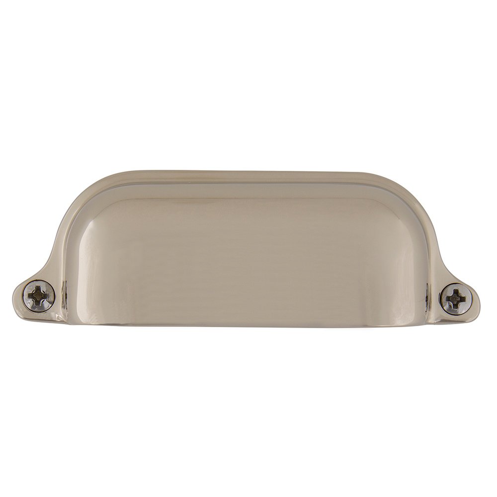 3 1/2" Centers Large Farm Cup Pull in Polished Nickel