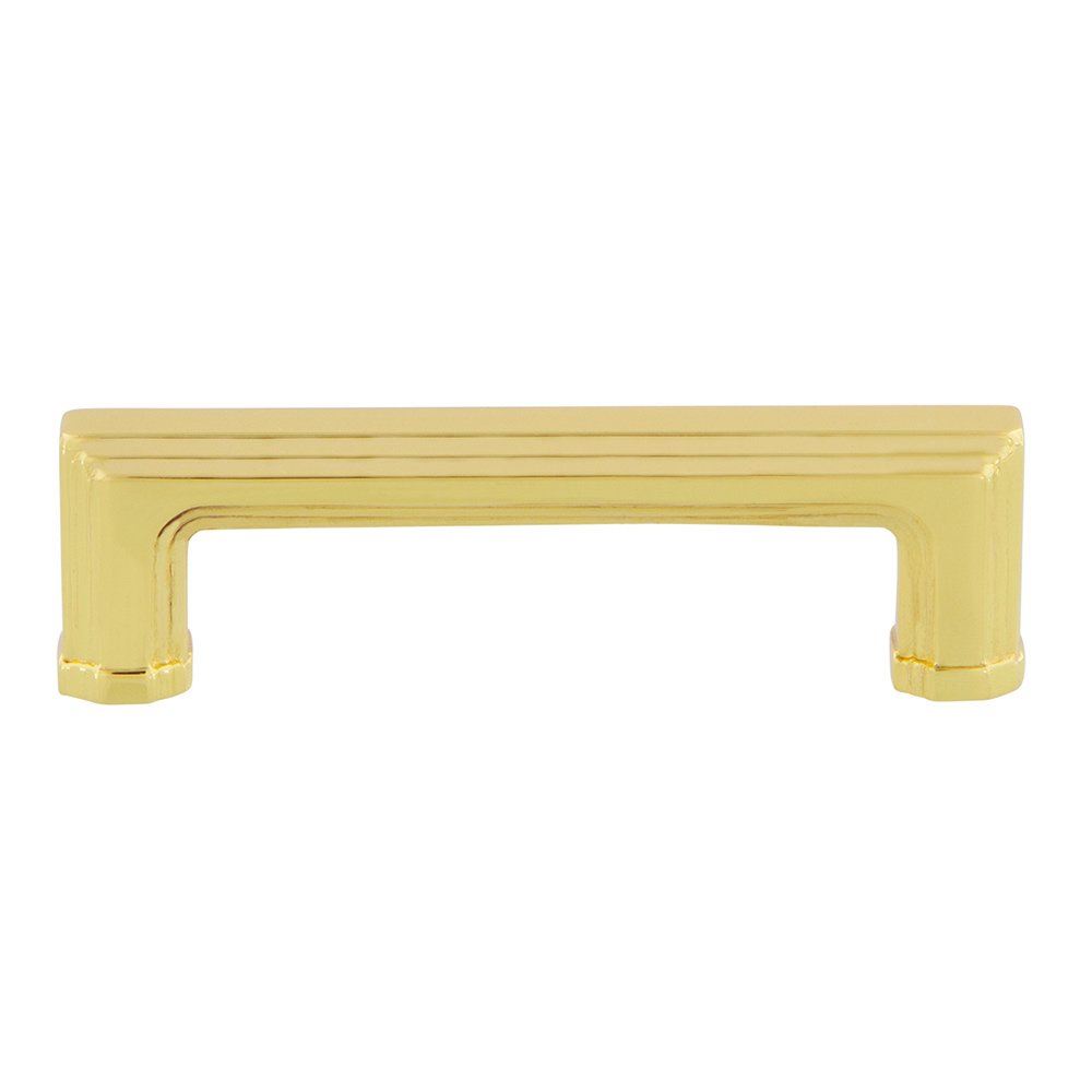 Carre 3" Centers Pull in Unlacquered Brass