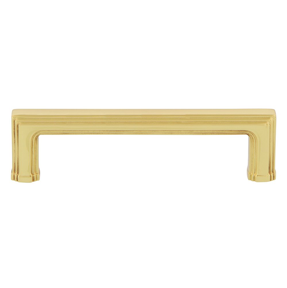 Carre 4" Centers Pull in Unlacquered Brass