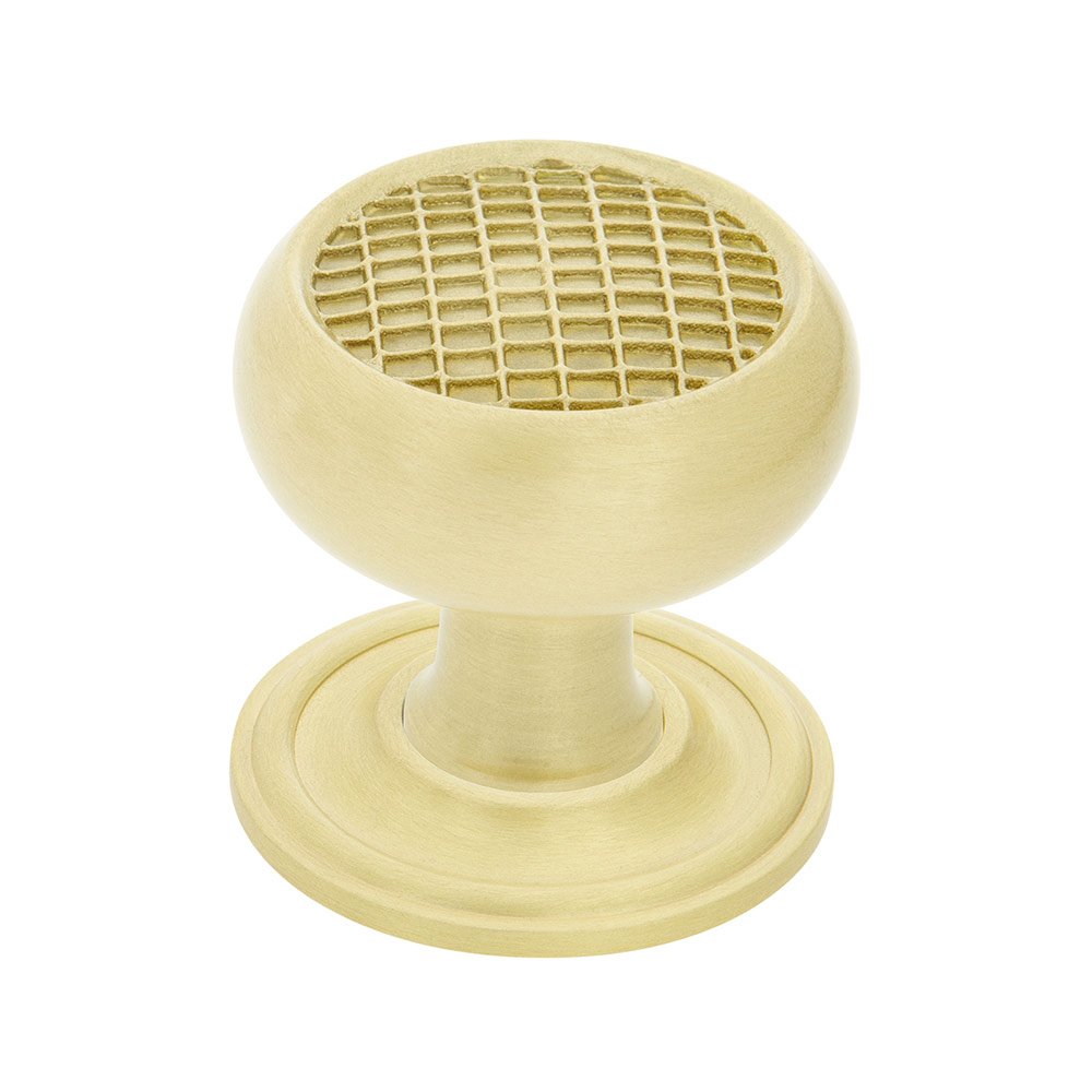Craftsman Brass 1 3/8" Cabinet Knob with Classic Rose in Satin Brass