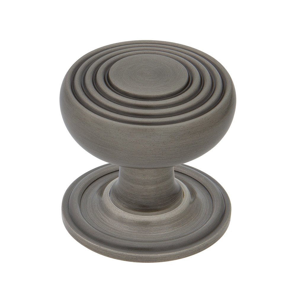 Deco Brass 1 3/8" Cabinet Knob with Classic Rose in Antique Pewter