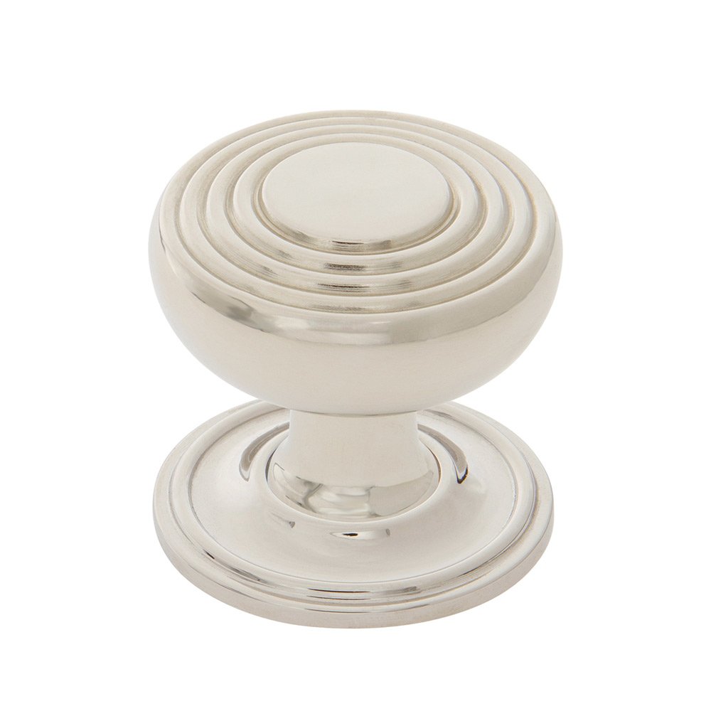 Deco Brass 1 3/8" Cabinet Knob with Classic Rose in Polished Nickel