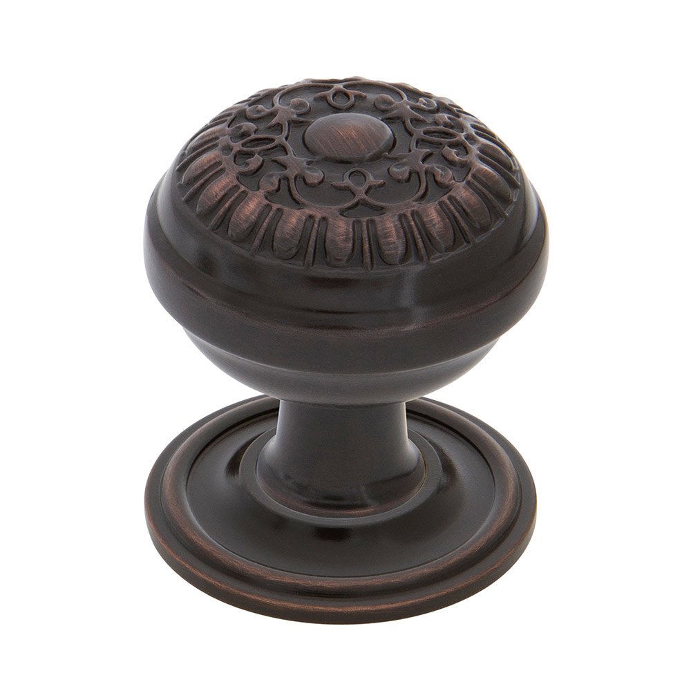 Egg And Dart Brass 1 3/8" Cabinet Knob with Classic Rose in Timeless Bronze