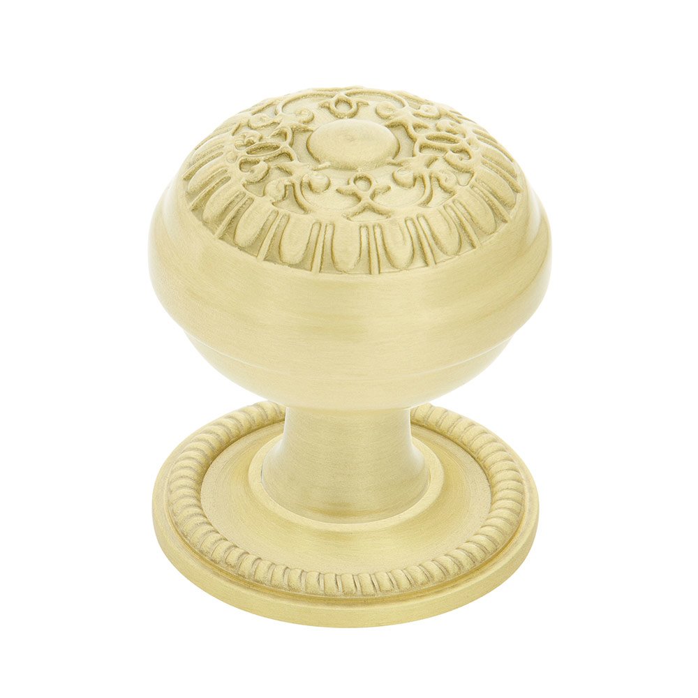 Egg And Dart Brass 1 3/8" Cabinet Knob with Rope Rose in Satin Brass
