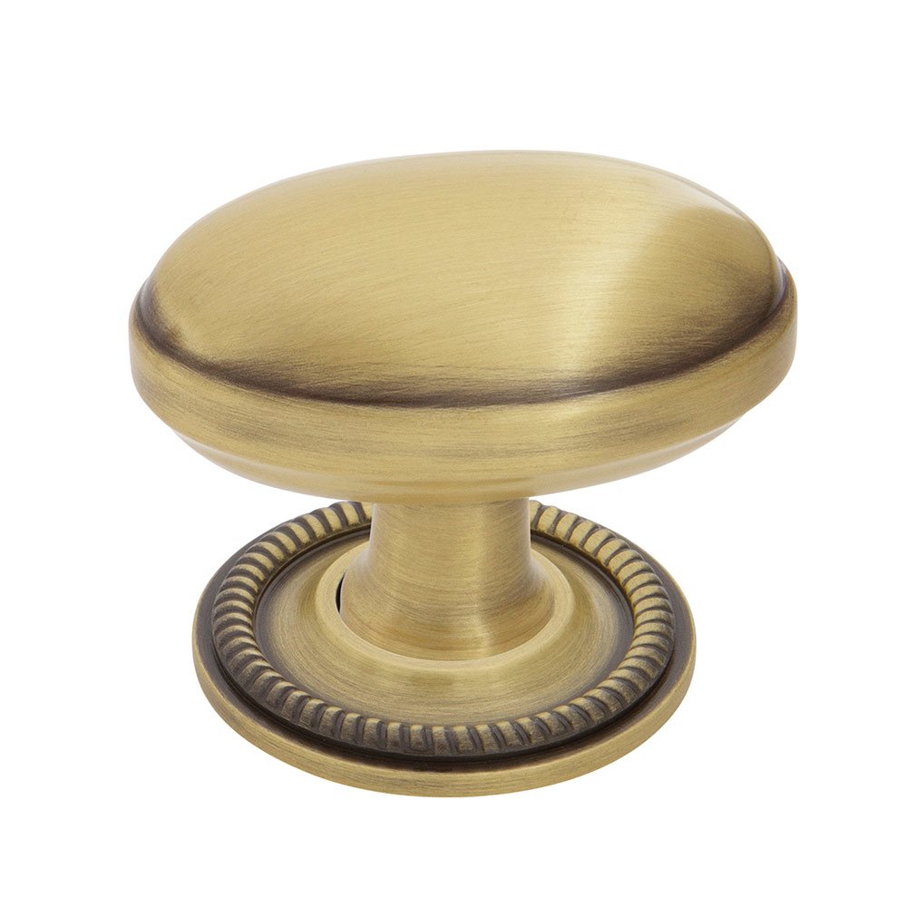 Homestead Brass 1 3/4" Cabinet Knob with Rope Rose in Antique Brass