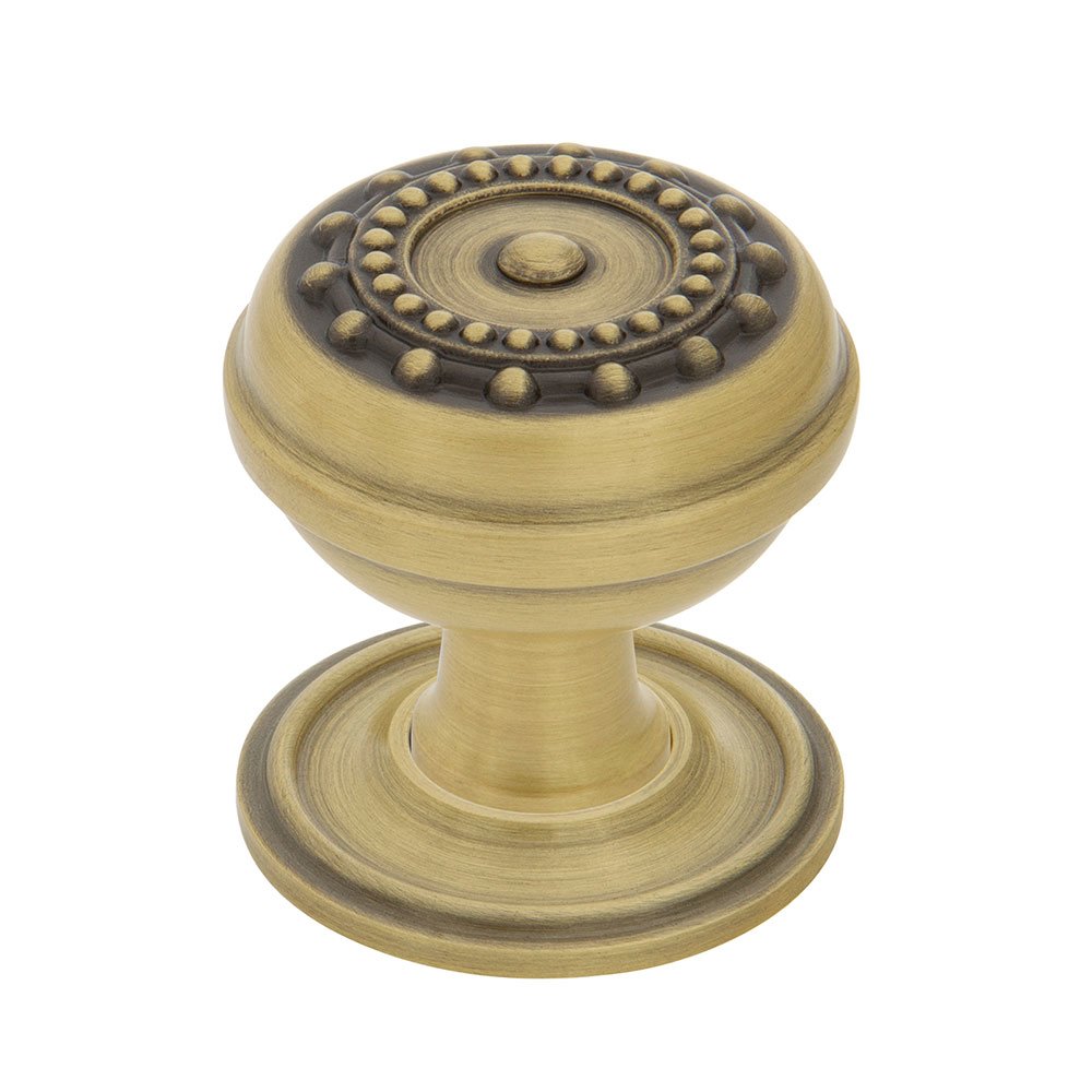 Meadows Brass 1 3/8" Cabinet Knob with Classic Rose in Antique Brass