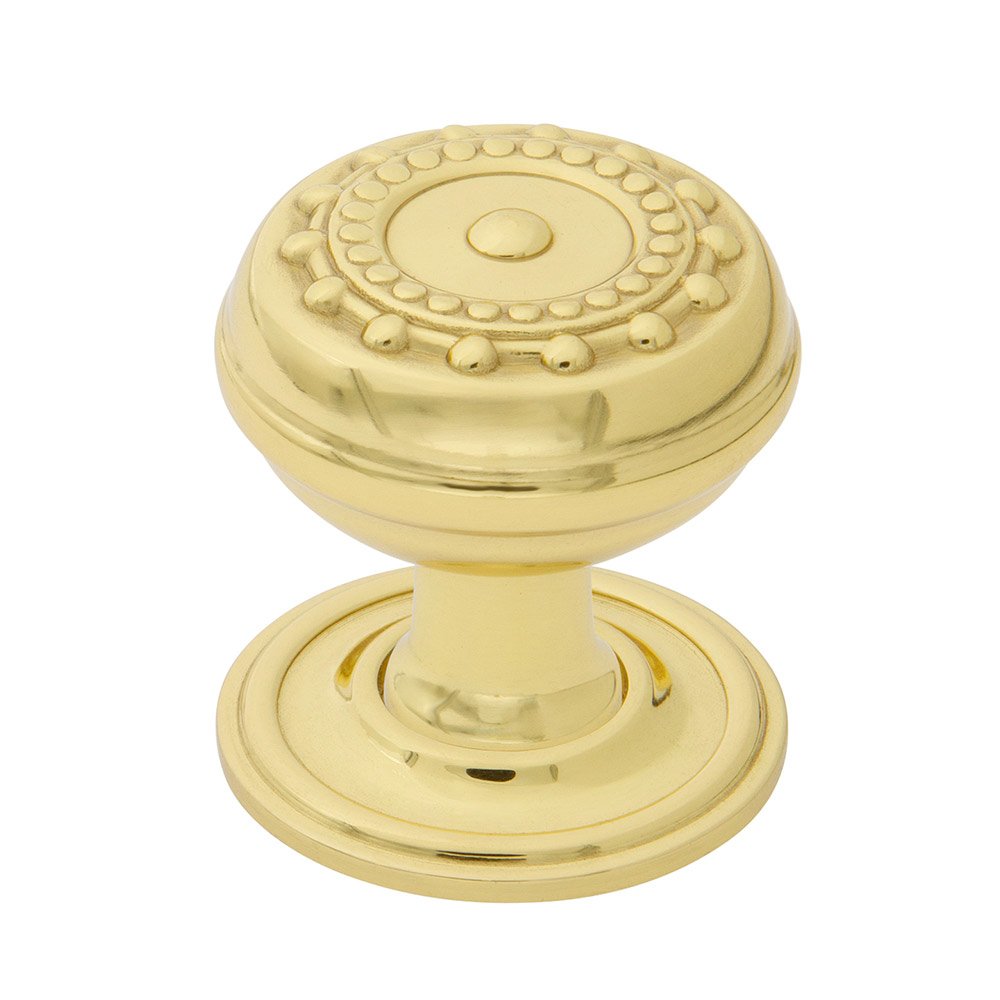 Meadows Brass 1 3/8" Cabinet Knob with Classic Rose in Polished Brass