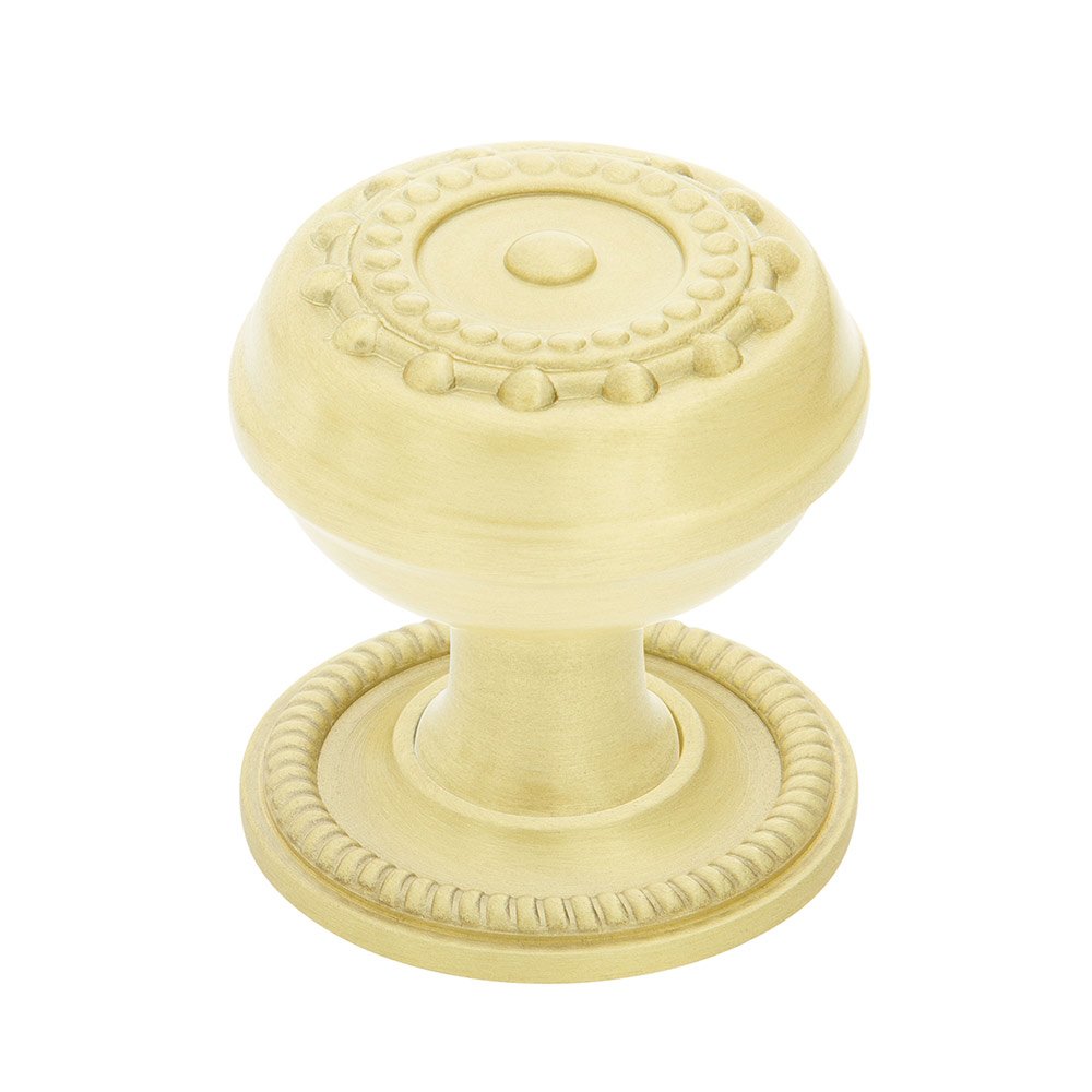 Meadows Brass 1 3/8" Cabinet Knob with Rope Rose in Satin Brass