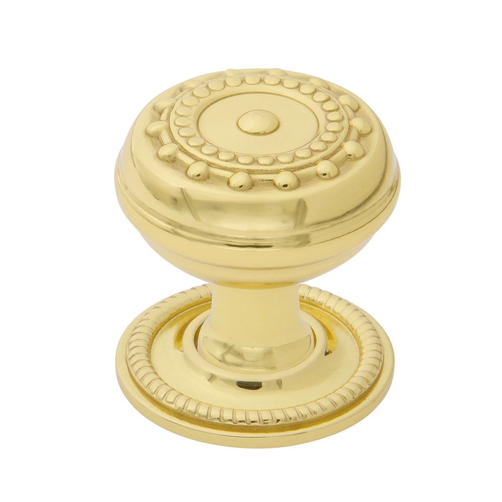 Meadows Brass 1 3/8" Cabinet Knob with Rope Rose in Polished Brass