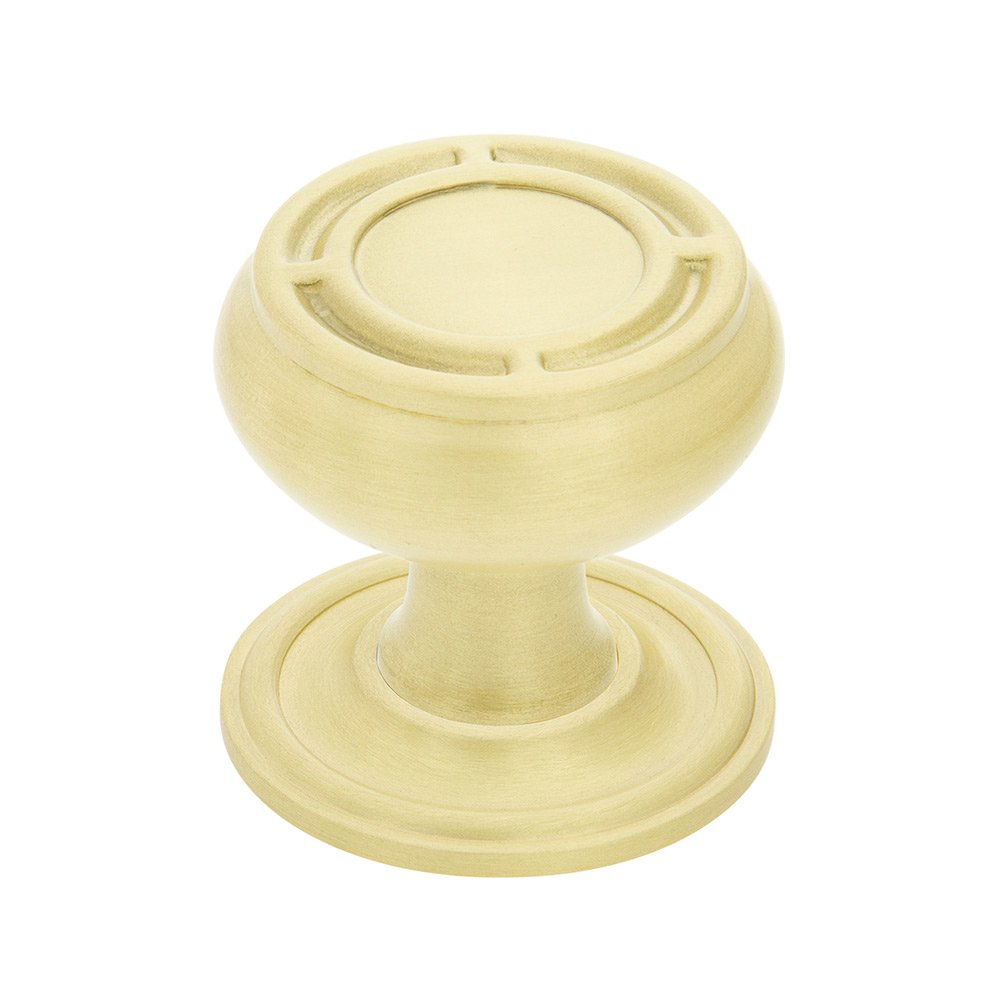 Mission Brass 1 3/8" Cabinet Knob with Classic Rose in Satin Brass