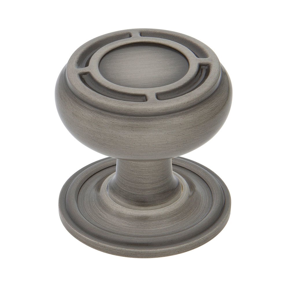 Mission Brass 1 3/8" Cabinet Knob with Classic Rose in Antique Pewter