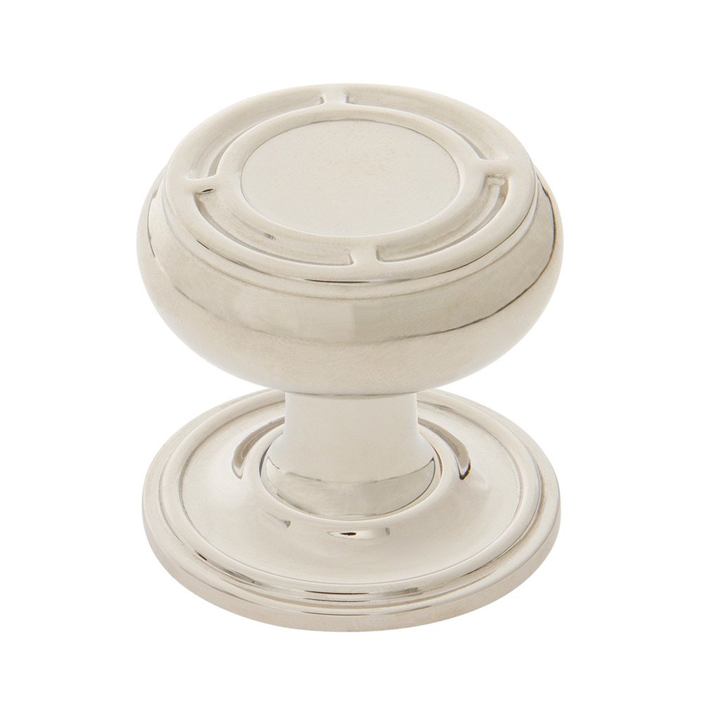 Mission Brass 1 3/8" Cabinet Knob with Classic Rose in Polished Nickel