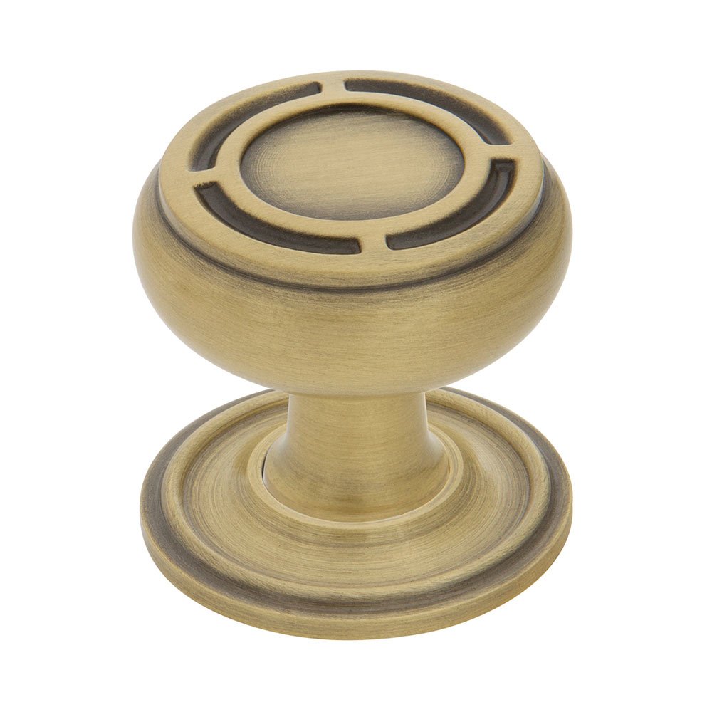 Mission Brass 1 3/8" Cabinet Knob with Classic Rose in Antique Brass