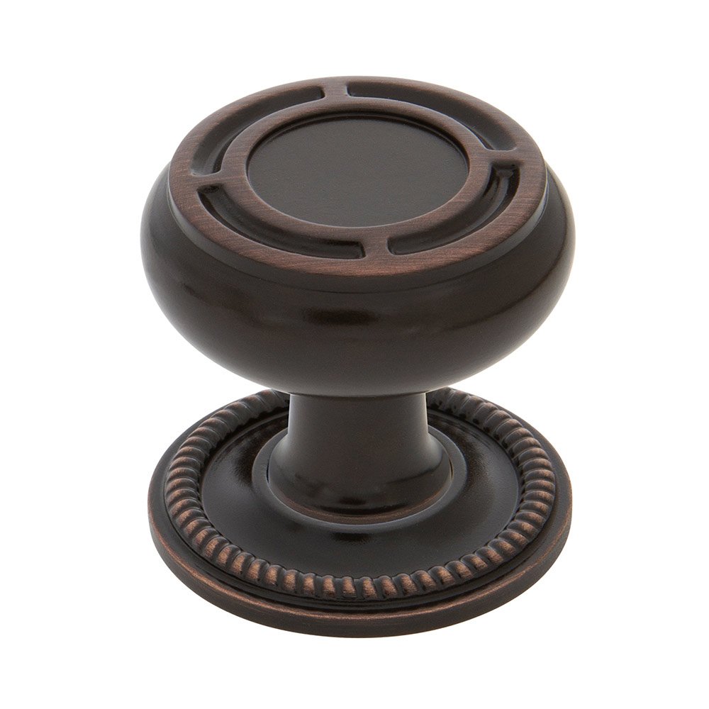 Mission Brass 1 3/8" Cabinet Knob with Rope Rose in Timeless Bronze
