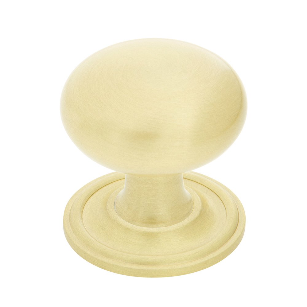 New York Brass 1 3/8" Cabinet Knob with Classic Rose in Satin Brass