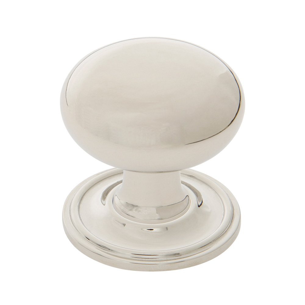 New York Brass 1 3/8" Cabinet Knob with Classic Rose in Polished Nickel