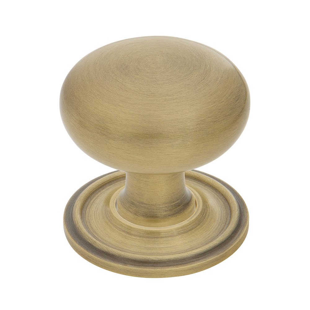 New York Brass 1 3/8" Cabinet Knob with Classic Rose in Antique Brass