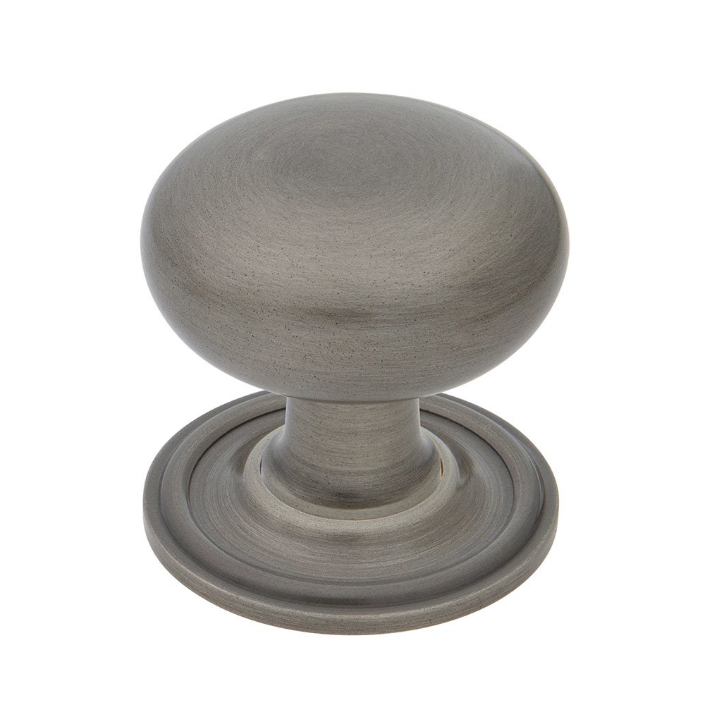 New York Brass 1 3/8" Cabinet Knob with Classic Rose in Antique Pewter