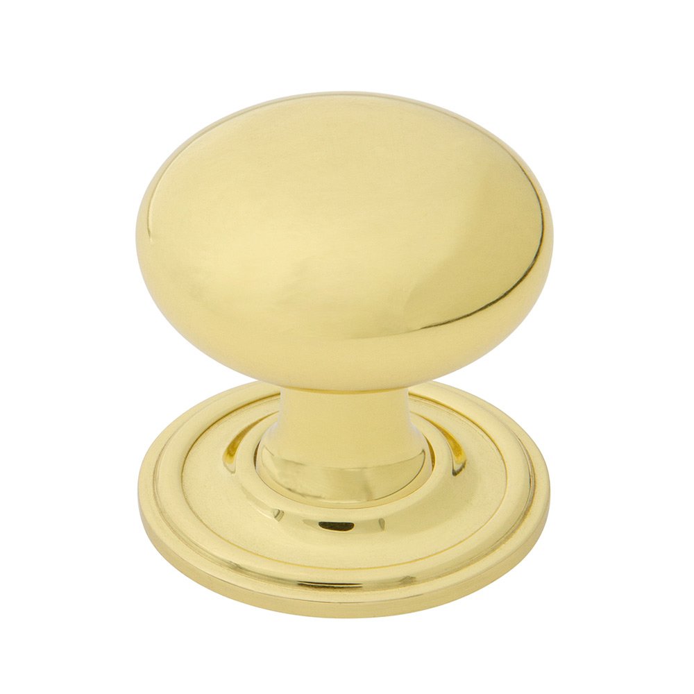 New York Brass 1 3/8" Cabinet Knob with Classic Rose in Polished Brass