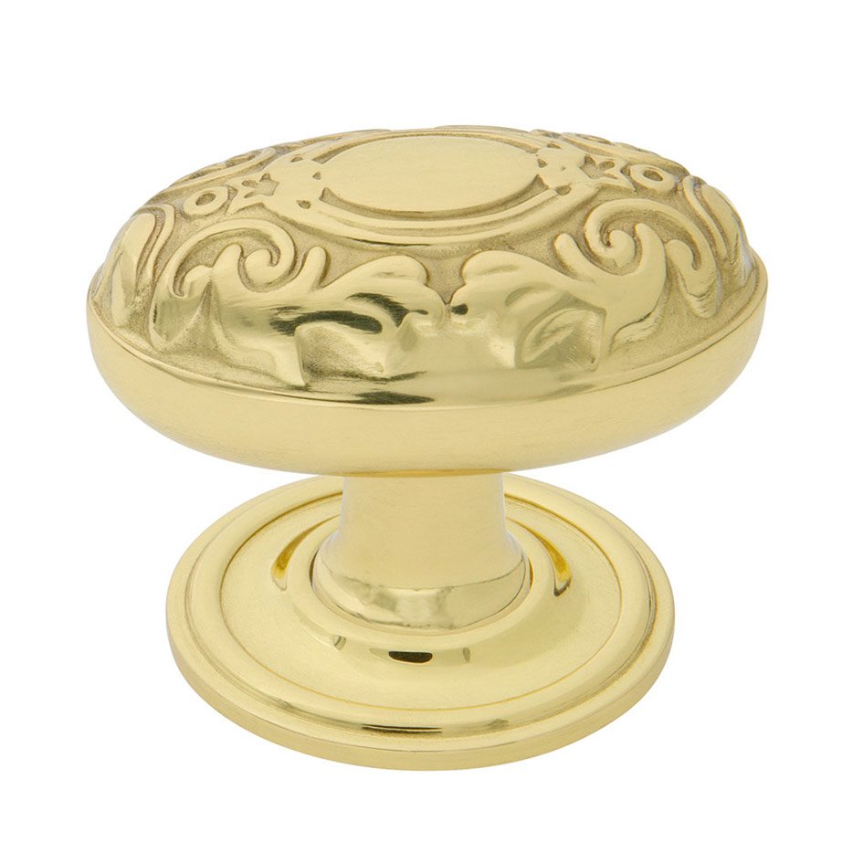 Victorian Brass 1 3/4" Cabinet Knob with Classic Rose in Polished Brass