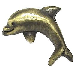 Bottle Nosed Dolphin Knob in Antique Copper
