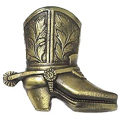 Cowboy Boot Knob in Antique Brass