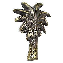 Single Palm Tree Knob in Antique Brass