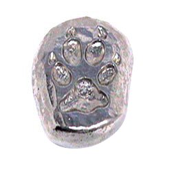Single Right Wolf Track Paw Knob in Pewter