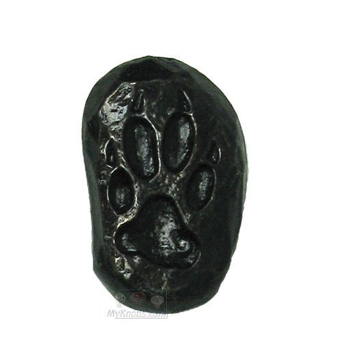 Single Left Wolf Track Paw Knob in Pewter