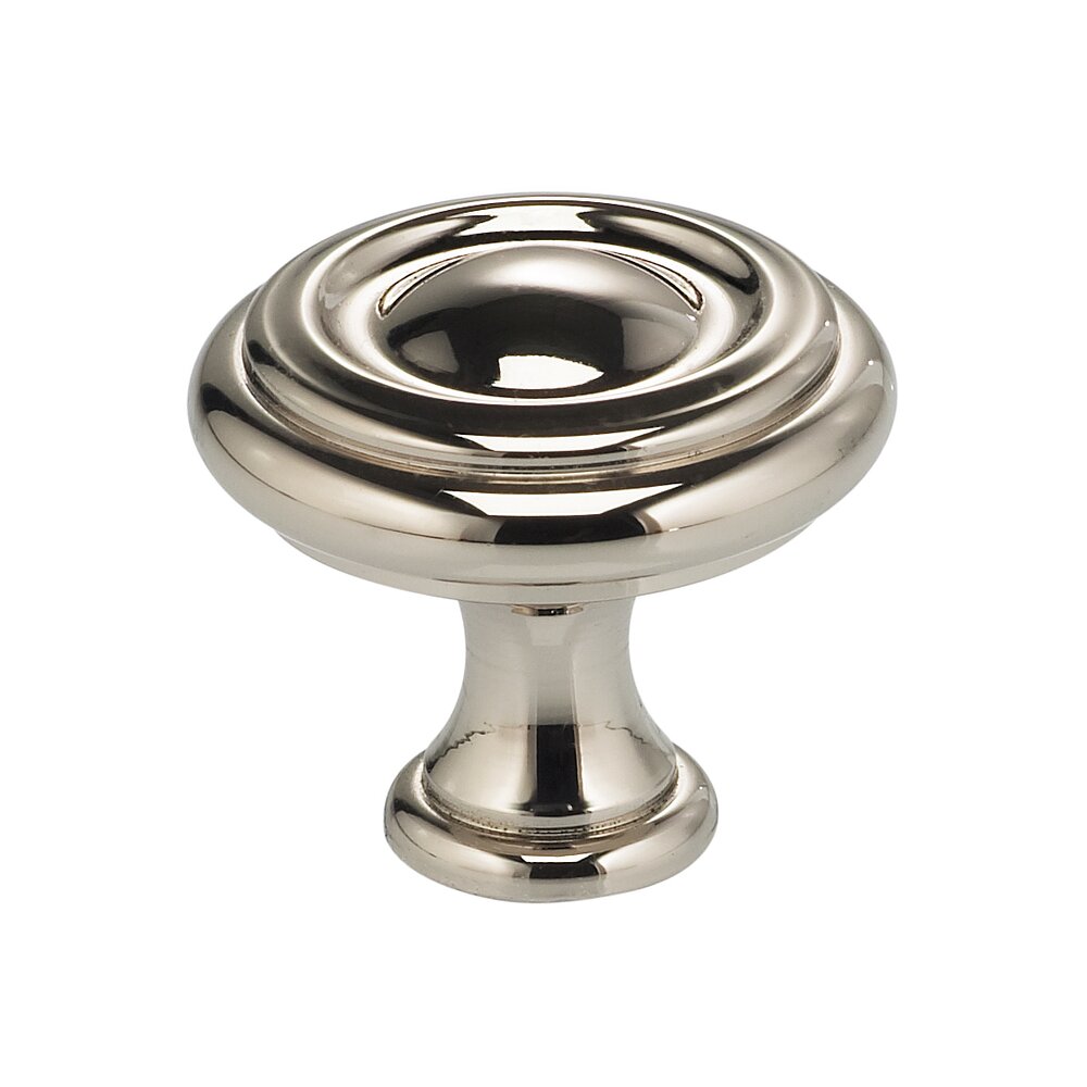 1 9/16" Ridge Knob in Polished Polished Nickel Lacquered