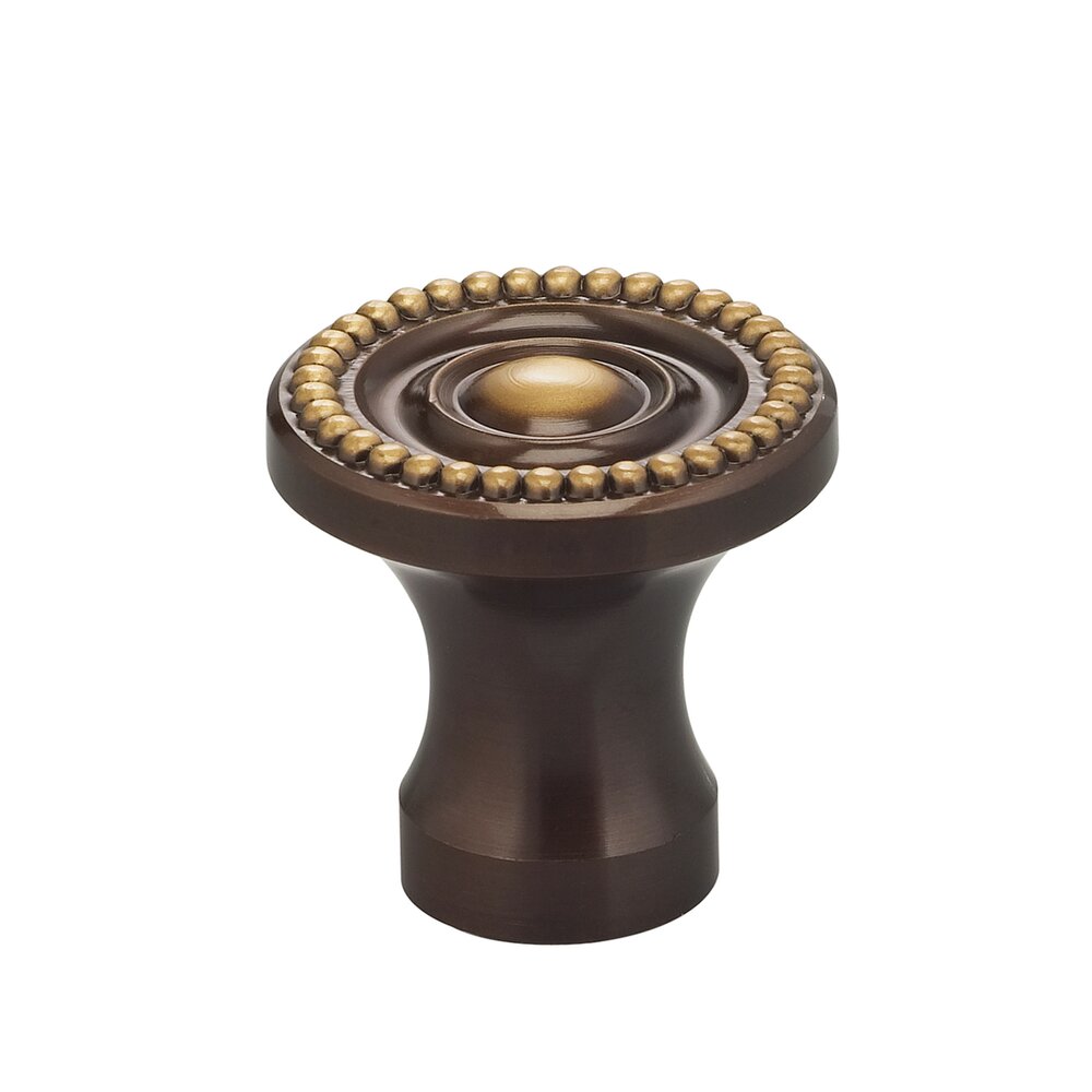 1 1/4" Beaded Knob in Shaded Bronze Lacquered