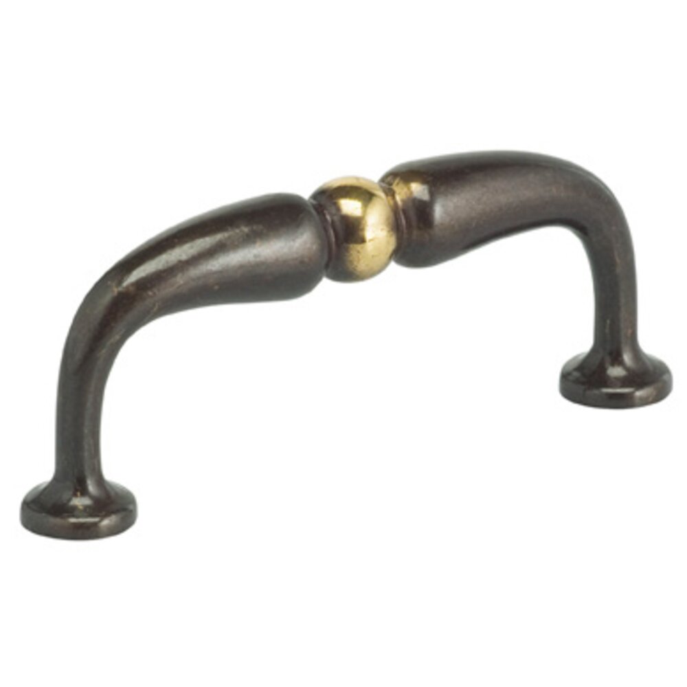 3" Center Beaded Pull in Shaded Bronze Lacquered