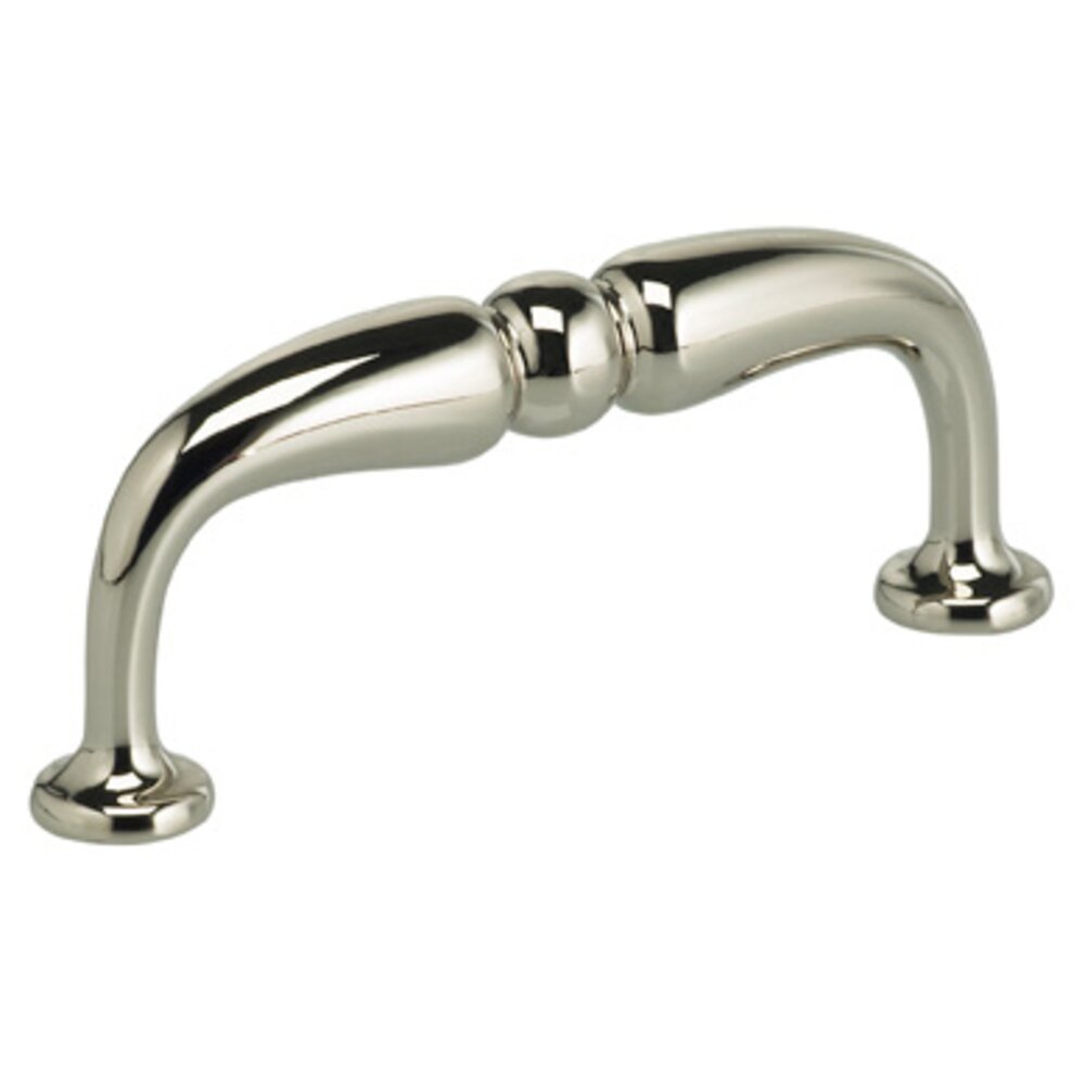 3" Center Beaded Pull in Polished Polished Nickel Lacquered