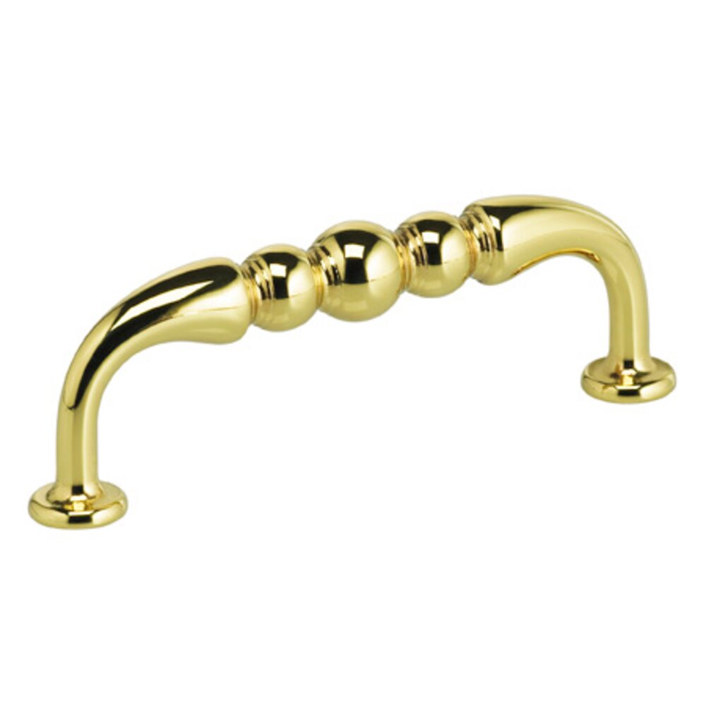 3 1/2" Center Triple Bead Pull in Polished Brass Lacquered
