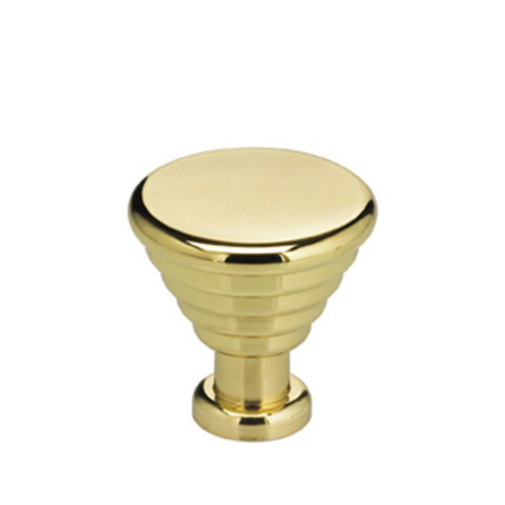 1" Banded Deco Knob in Polished Brass Lacquered