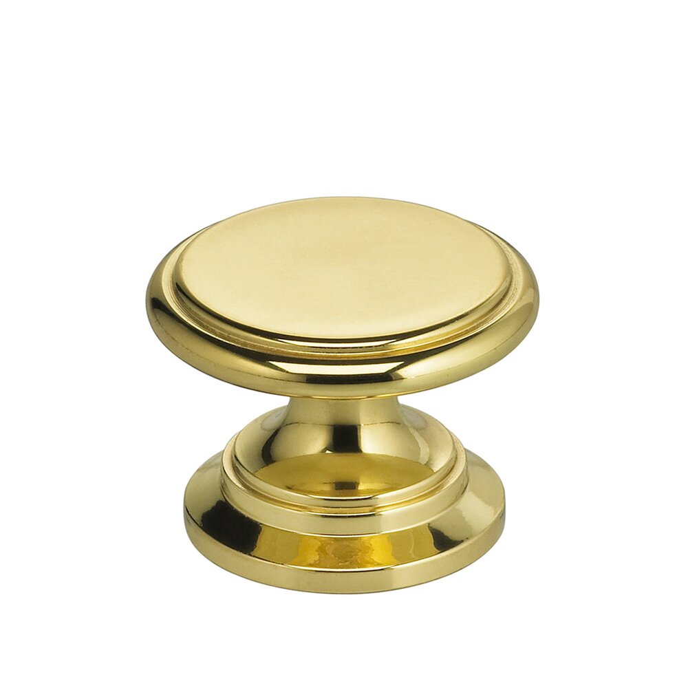 1" Rounded Ridge Knob in Polished Brass Lacquered
