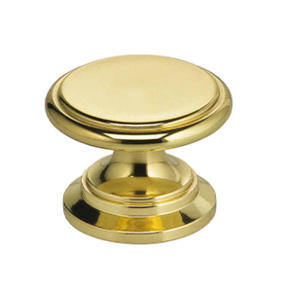 1 9/16" Rounded Ridge Knob in Polished Brass Lacquered