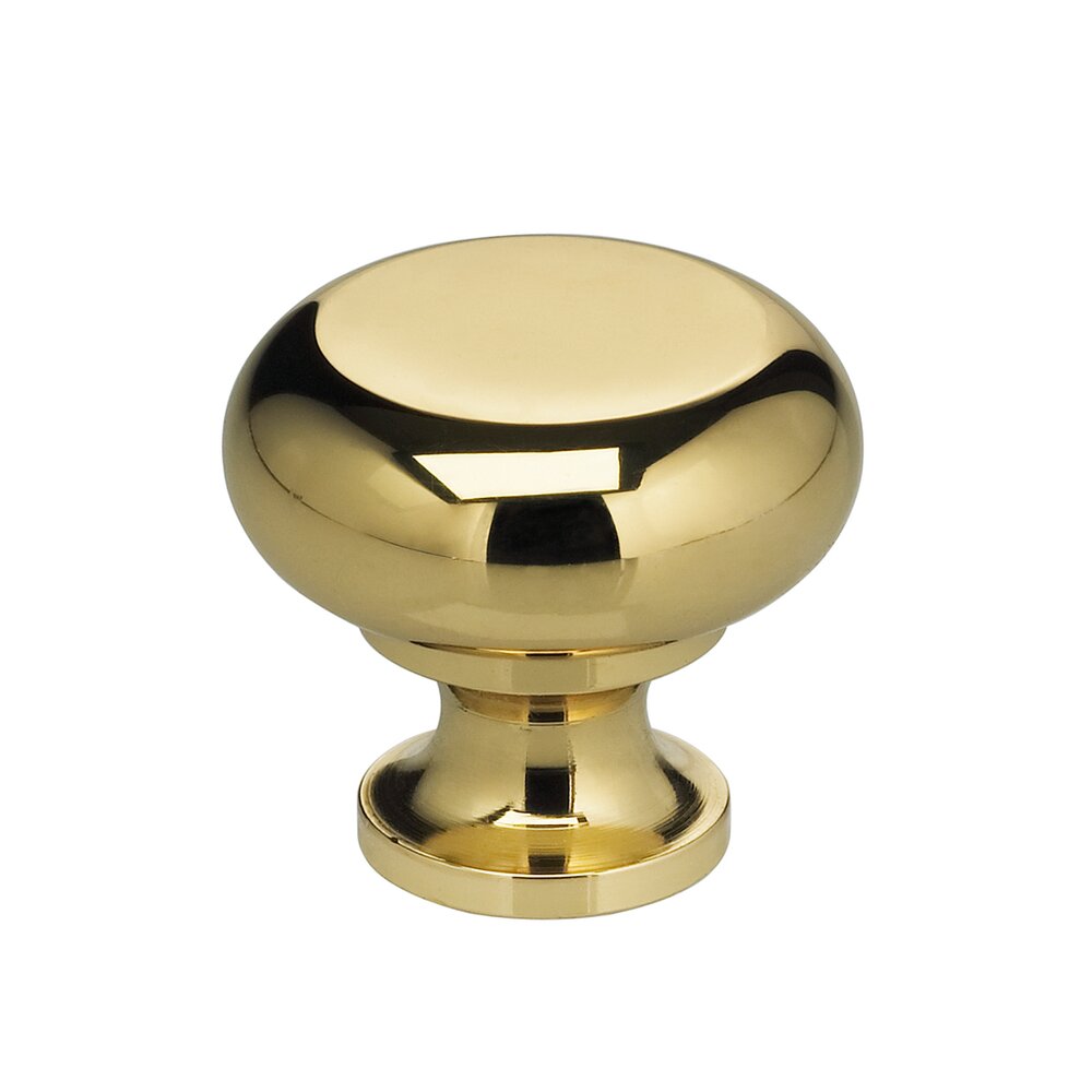 1 7/32" Classic Knob in Polished Brass Lacquered